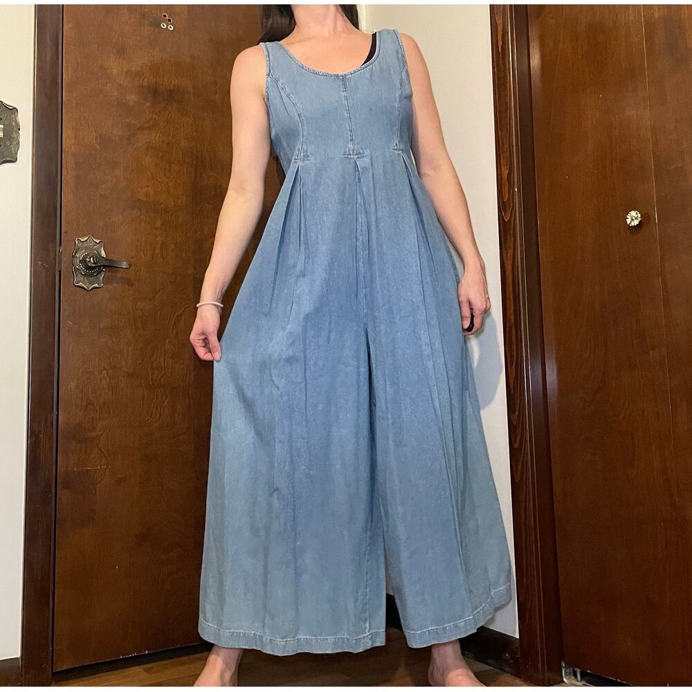 Vintage Tickets Clothing Balloon Wide Leg Denim Jumpsuit 90s Y2K Boho READ4SIZE - Picture 16 of 16